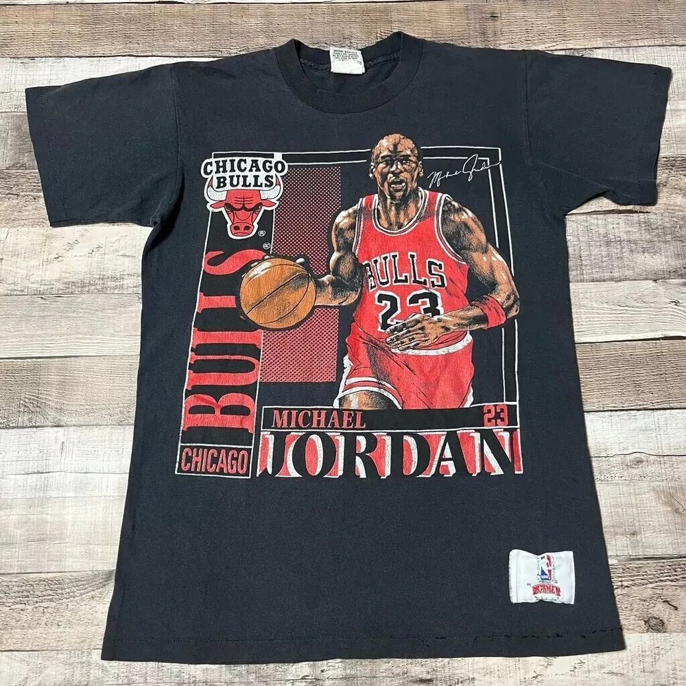 Michael Jordan Shirt Adult Medium Black Vintage Nutmeg Mills Chicago Bulls